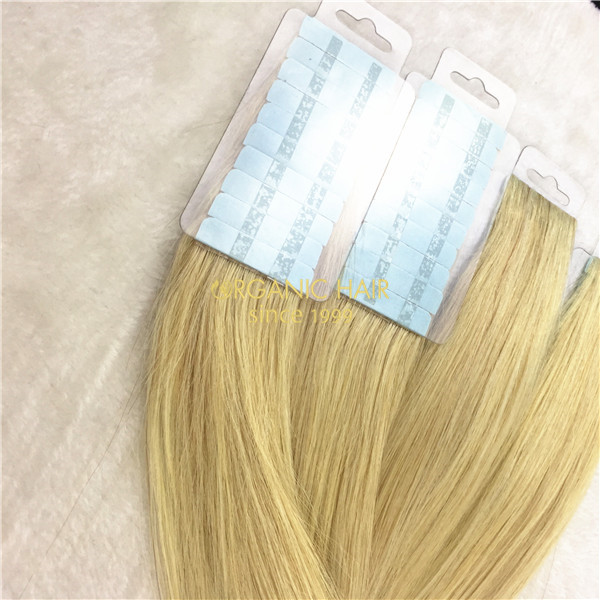 Full cuticle invisible weft skin weft tape in hair extensions